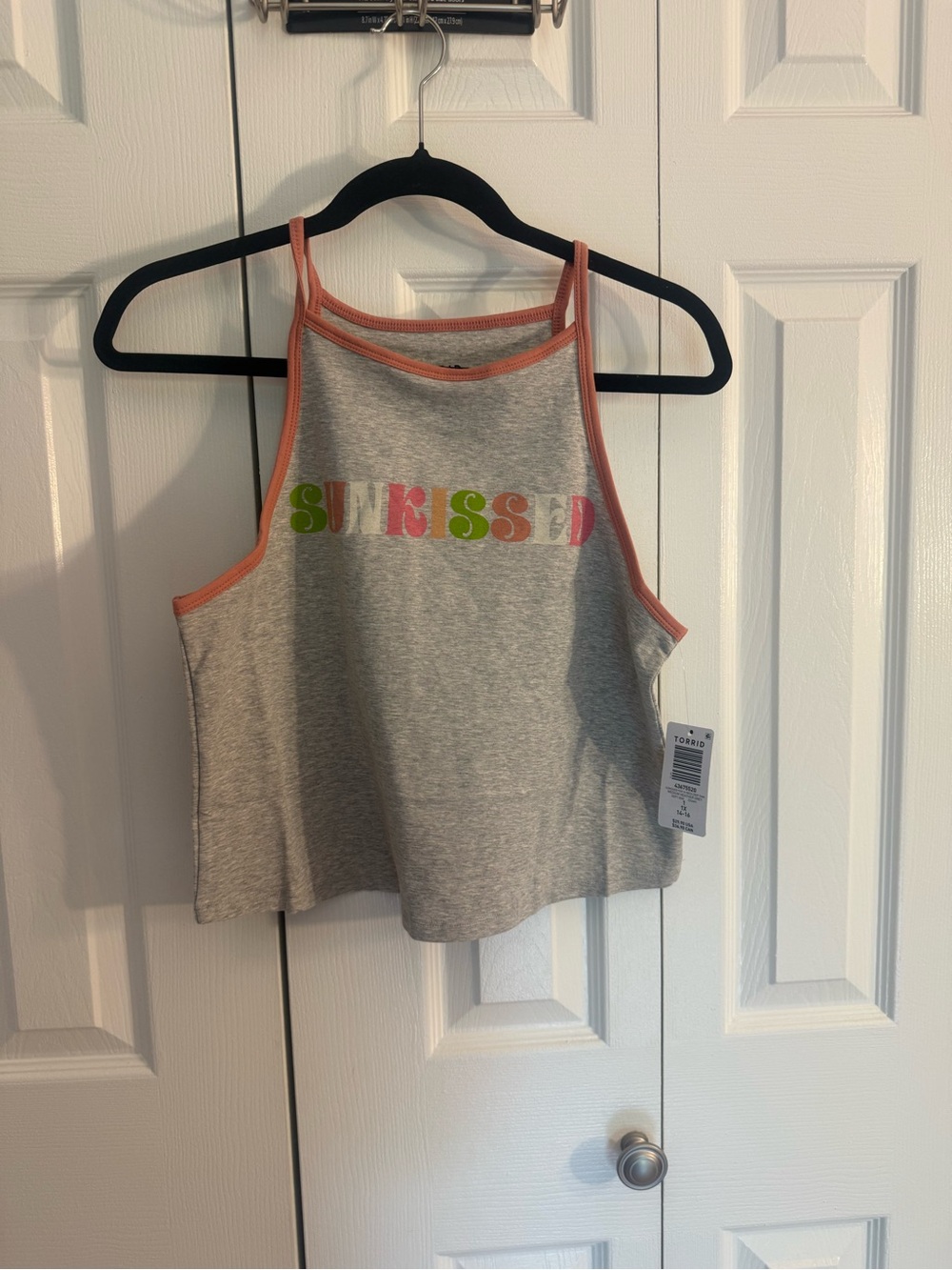 torrid Heather Grey Tank with Coral Trim